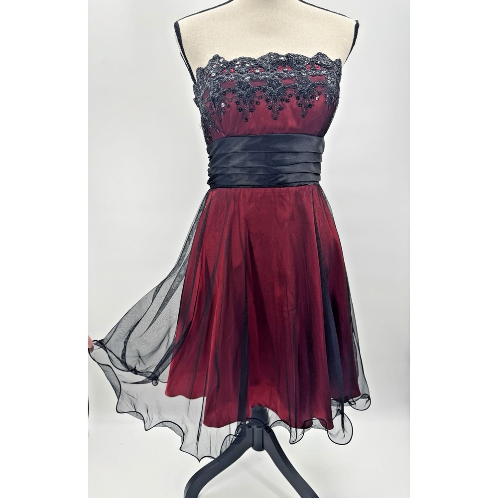 VTG Y2K Blondie Nite Whimsigoth Sheer Embellished Dress 9 Fairy Grunge Hoco Rush
